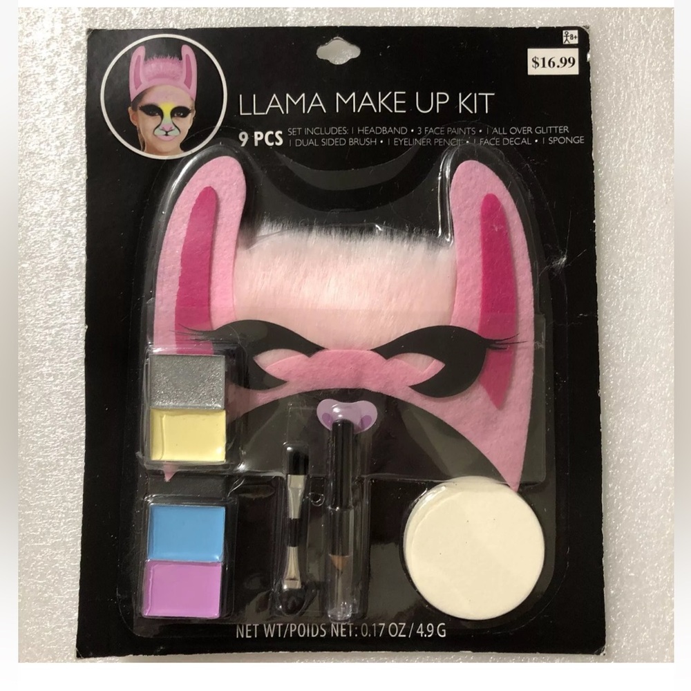 ⭐ Almar Kids Llama Makeup Kit 9 Pcs Girls Cosmetics Headband Face Paint Set NEW